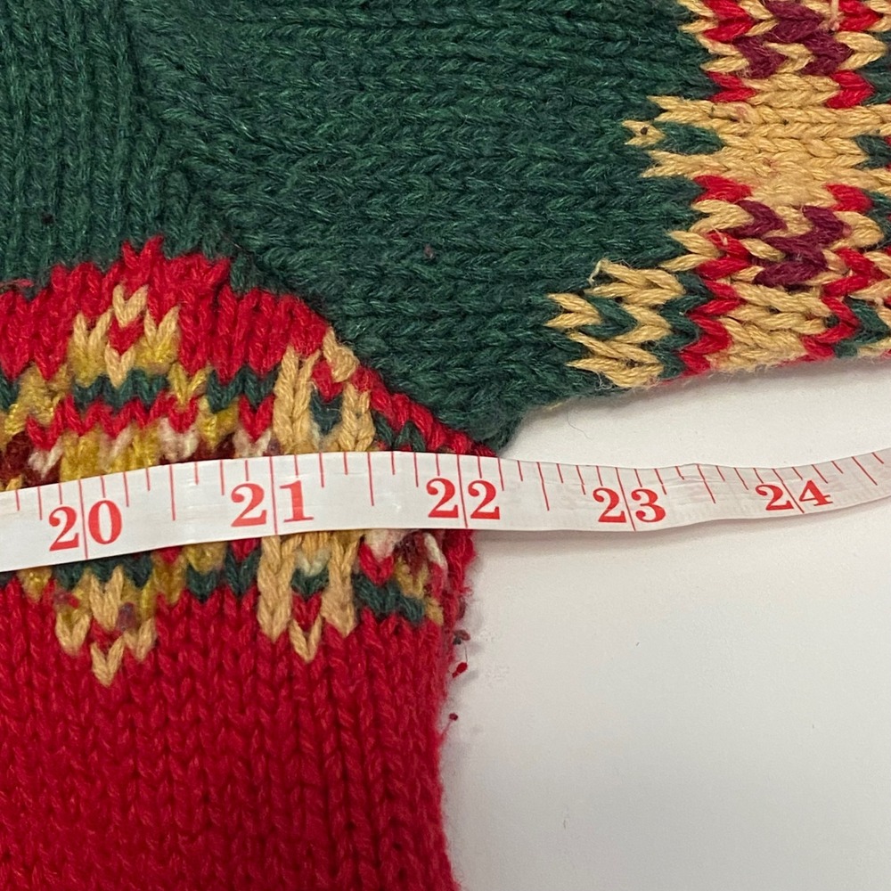 Vintage Women's Knit Christmas Sweater Cardigan Full Zip Festive Holiday - Picture 5 of 9